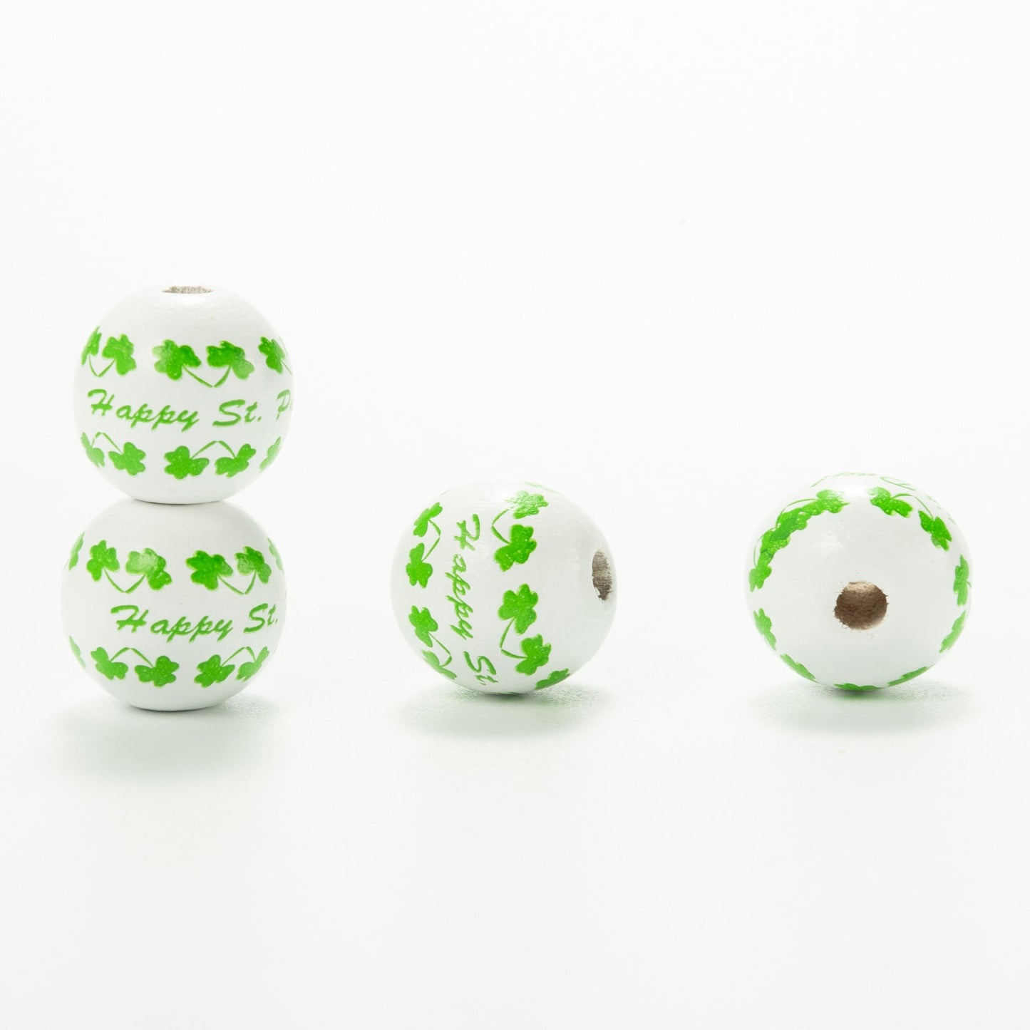 10pcs Irish Festival St. Patrick's Day Colorful Wooden Beads DIY Accessories - Korvel