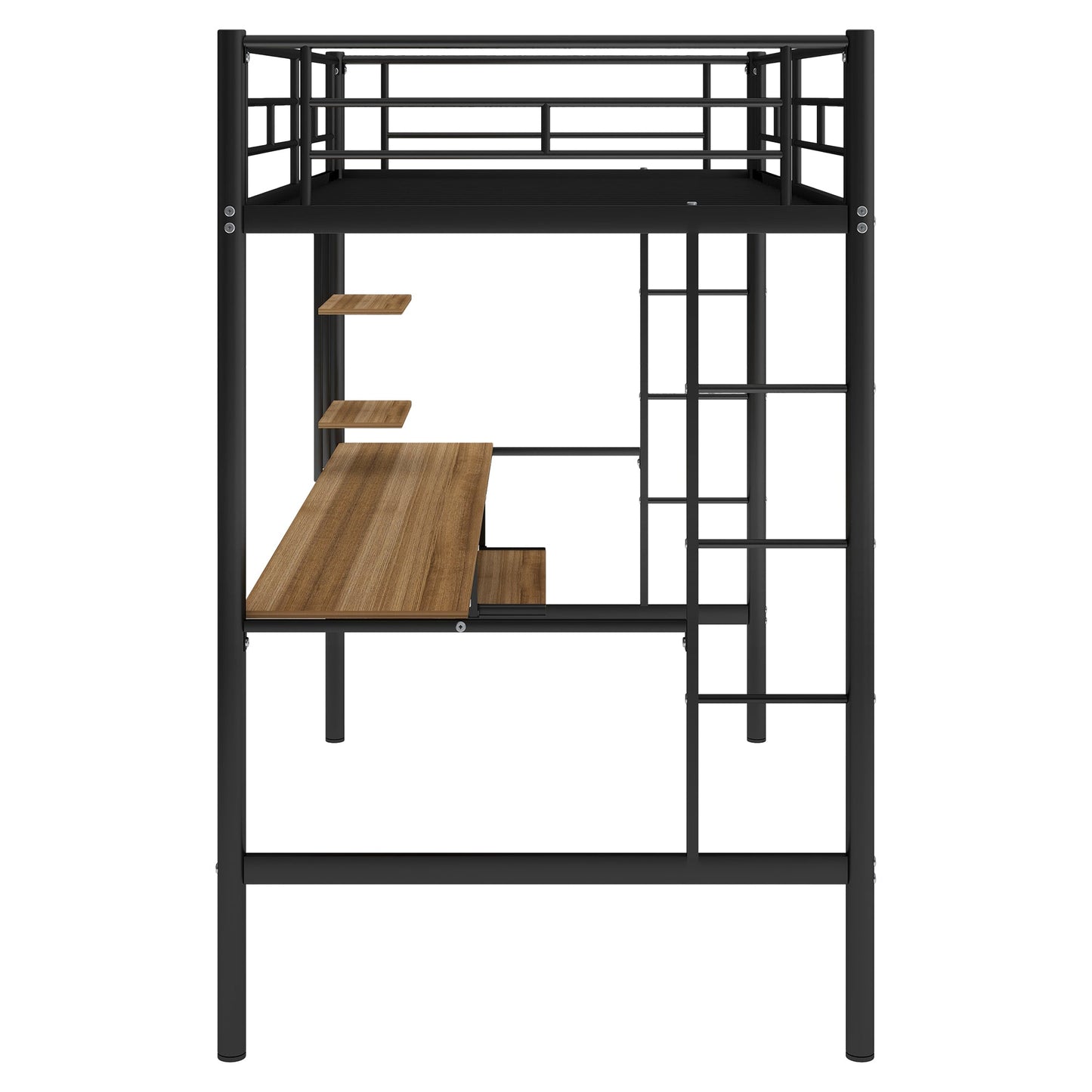 Loft Bed with Desk and Shelf Space Saving Design Twin - Korvel
