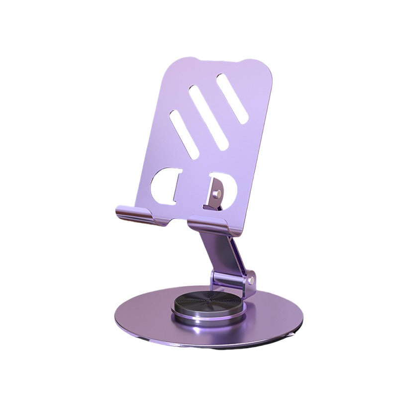 Aluminum alloy desktop phone holder with 360 degree rotation and folding, portable lazy all metal phone holder - Korvel