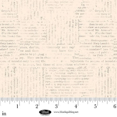 Parchment Newspaper Print Sugar Dreams Cotton Fabric - 44"/45" Per Yard