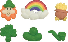 Asortimento de Encantos de Glaseado Real Comestibles de San Patricio - 3/4"-1+"