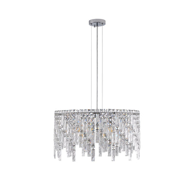 Luxurious Round Silver Crystal Chandelier