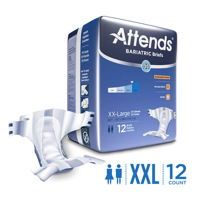 Attends Bariatric Unisex Incontinence Brief - Heavy Absorbency 2X-Large