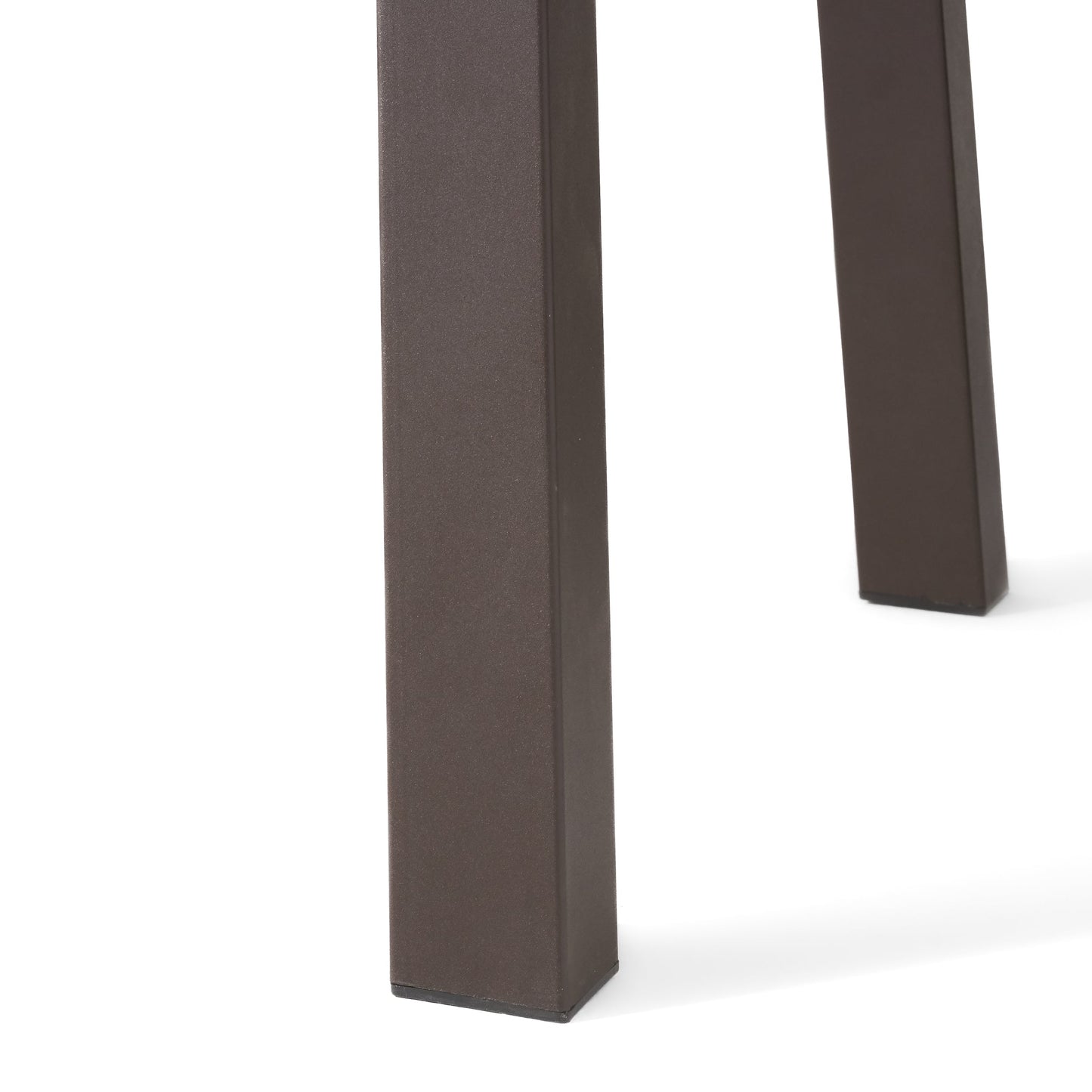 Della Acacia Wood Dining Table, Natural Stained with Rustic Metal, Brown, Grey - Korvel