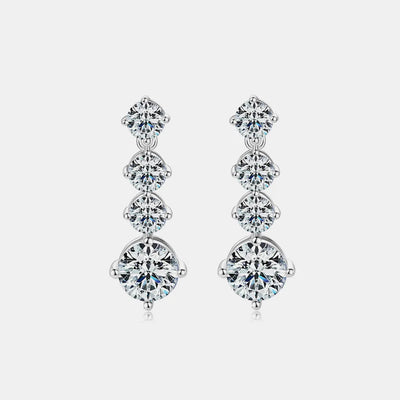 Boucles d'oreilles en argent sterling 925 de 4 carats en moissanite