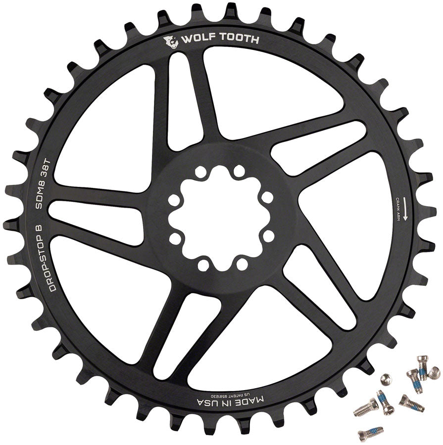 Plato de cadena de montaje directo Wolf Tooth - 38t para bielas SRAM
