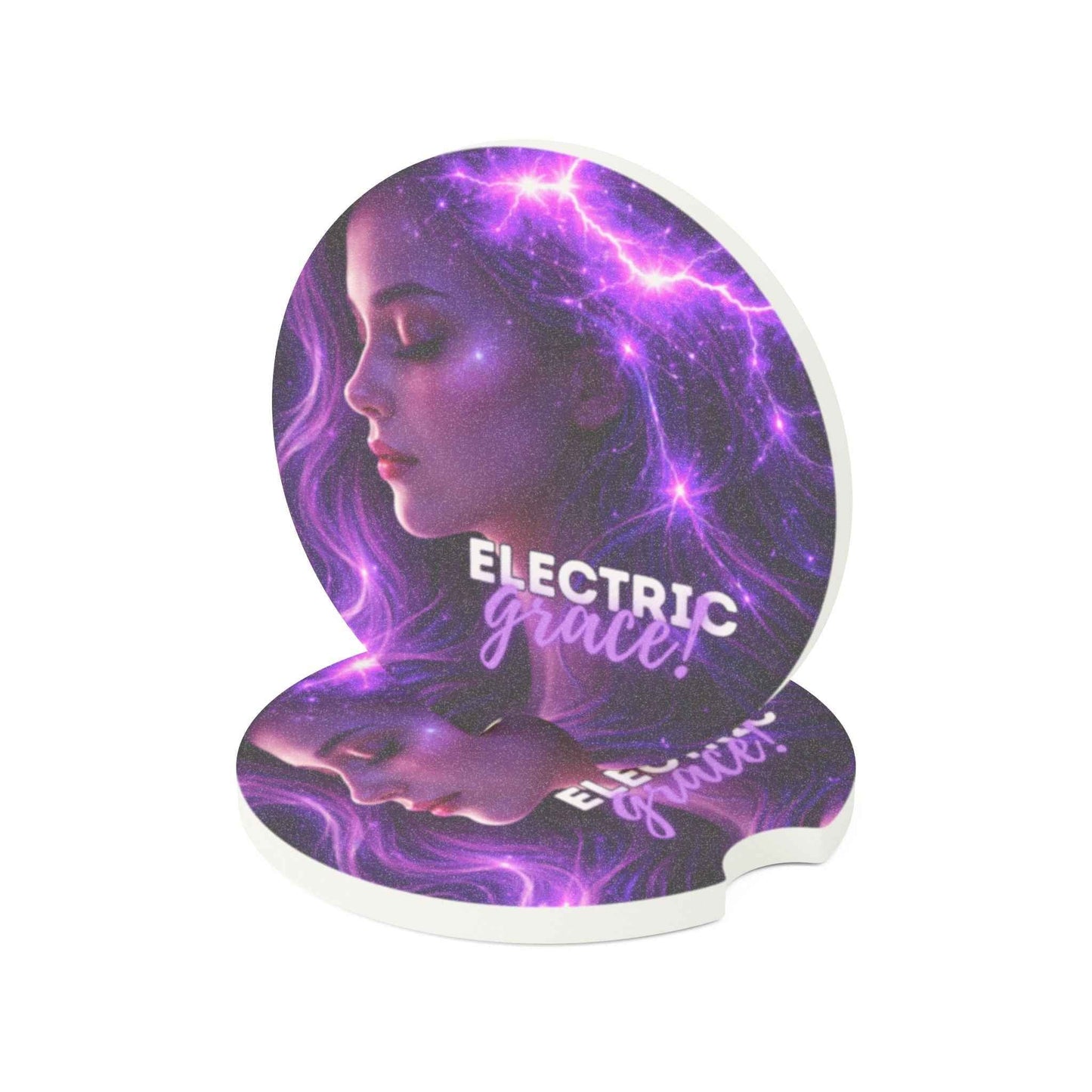 Electric Grace Epilepsy Awareness Soapstone Car Coaster