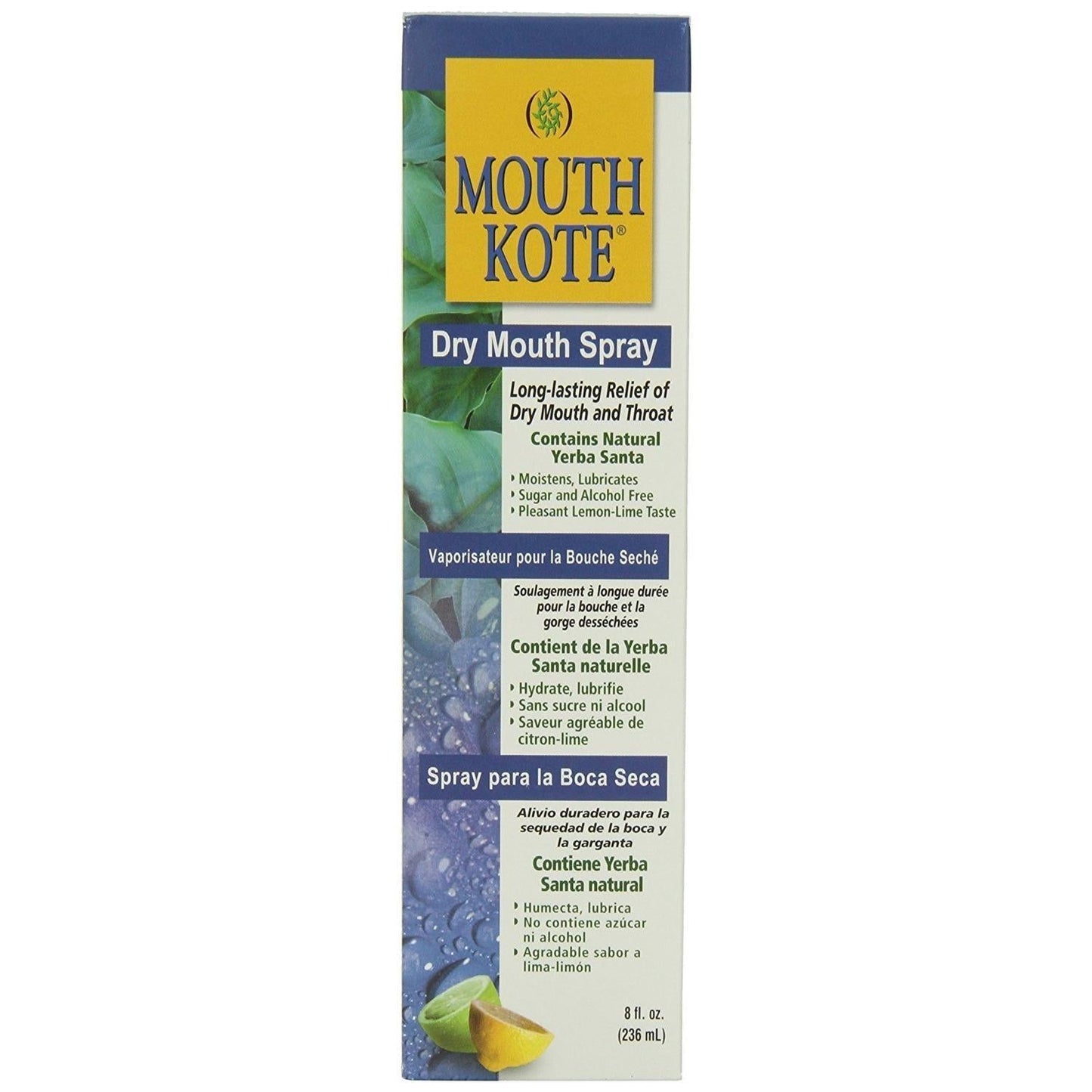 Spray hydratant buccal Mouth Kote - Saveur citron-lime, 8 oz