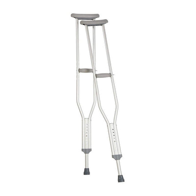 Muletas de aluminio Carex altas con botón de presión