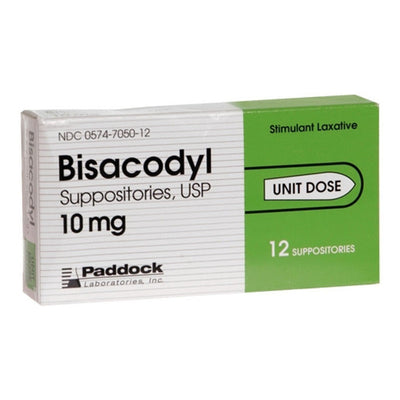Paddock Laboratories Bisacodyl Suppositories 10 Mg