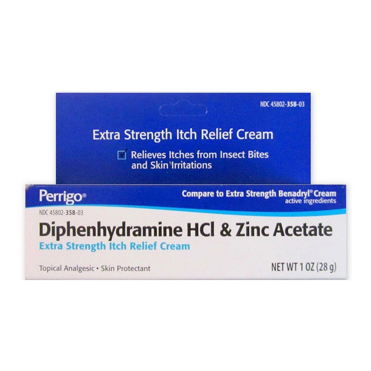 Crème de soulagement des démangeaisons Perrigo avec diphénhydramine et acétate de zinc, 1 oz