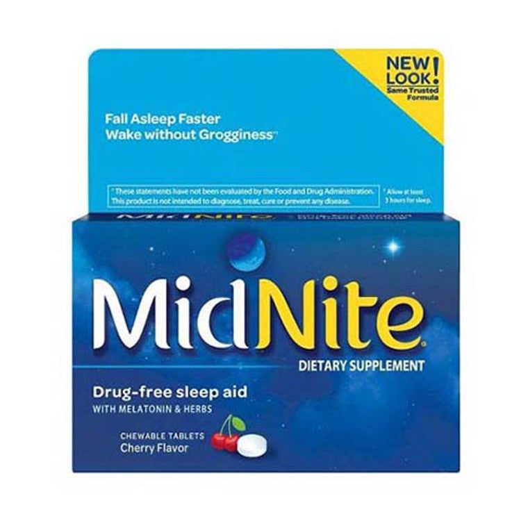 Tabletas masticables MidNite Sleep Aid - Sabor a cereza
