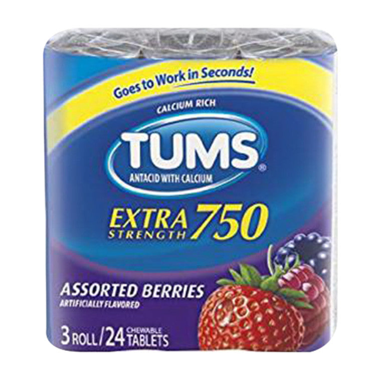 Tabletas TUMS Extra Strength Sabor a Berries Variados