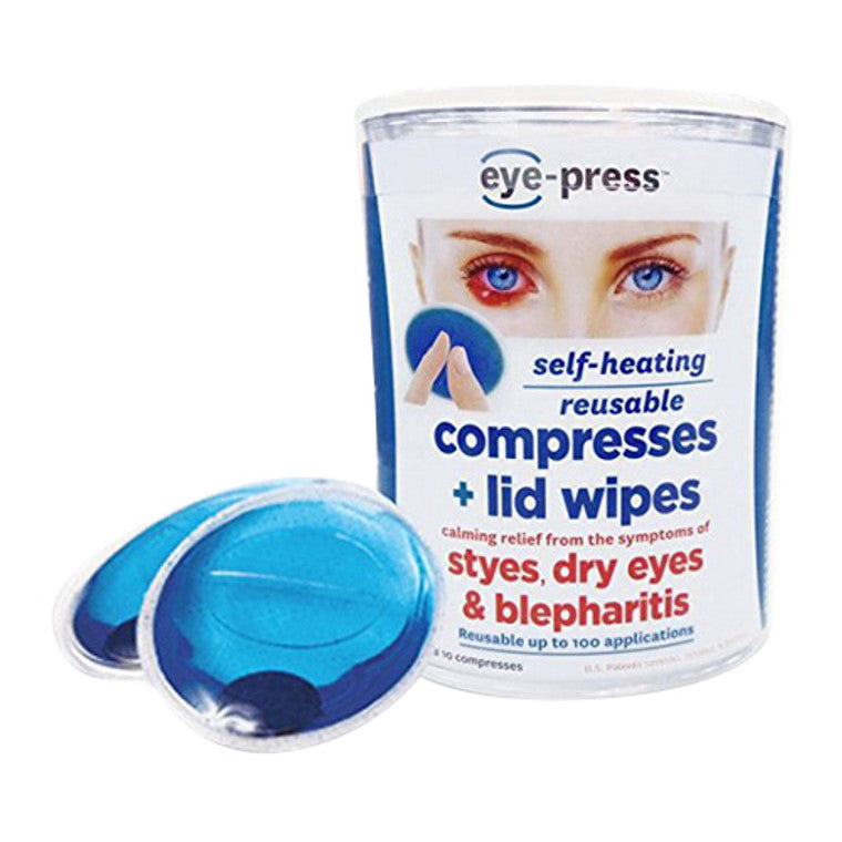 Compresa Reutilizable Autocalentable Eye Press y Toallitas para Párpados