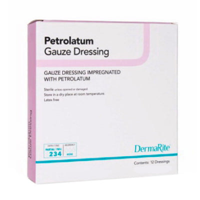 DermaRite Petrolatum Impregnated Dressing - 3 x 9 Inch, Box of 50