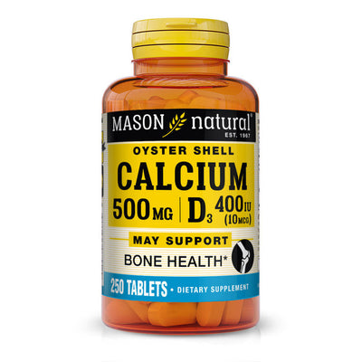 Mason Natural® Oyster Shell Calcium 500 mg with Vitamin D3 - 250 Tablets