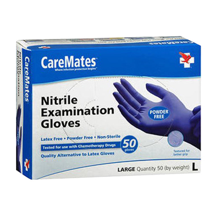 Guantes de Examen de Nitrilo Sin Polvo Caremates - Grande