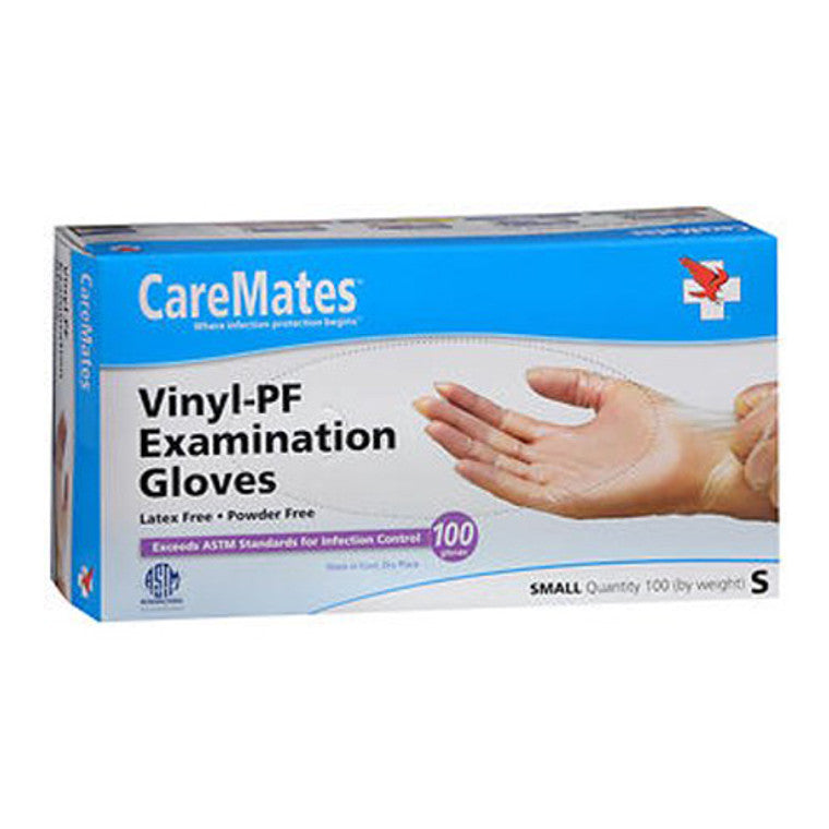 Gants d'examen en vinyle CareMates sans poudre - Petit