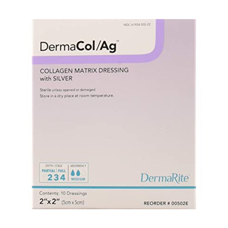 DermaRite DermaCol Ag Vendaje de Colágeno con Plata - 2" x 2"