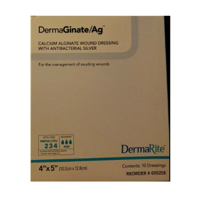 Dermarite DermaGinate Alginate Dressing with Antibacterial Silver - 10 Count