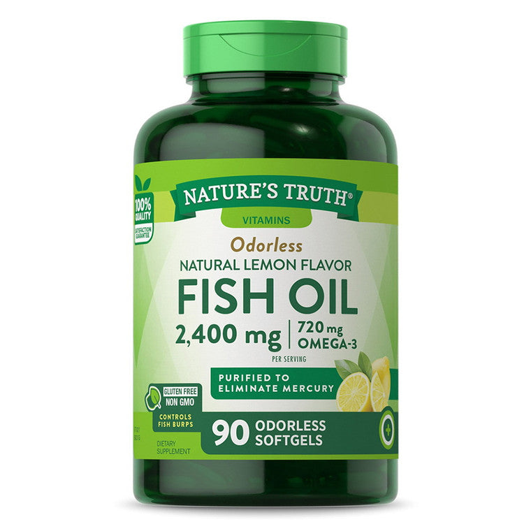 Gélules de poisson sans odeur Nature's Truth, 2400 mg, saveur citron