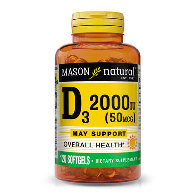 Mason Natural Vitamin D3, 2000 IU Softgels