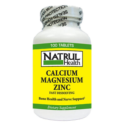 Comprimés de Calcium, Magnésium et Zinc Nat-Rul Health - 100 Comprimés