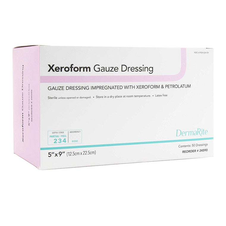 Venda de gasas Xeroform Dermarite 5" x 9" - 50 unidades