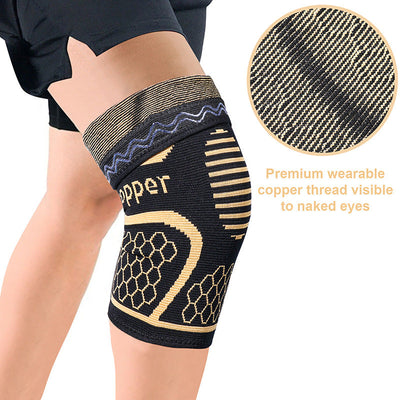 Sports knee pads moisture wicking deodorizing copper ion knee pads basketball hiking running copper fiber knee pads - Korvel