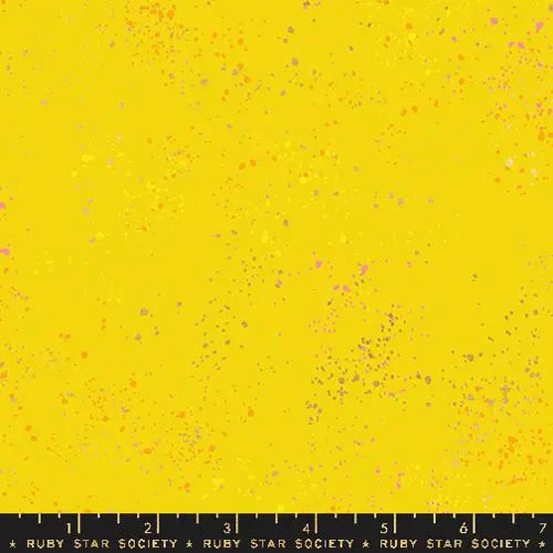 Yellow Speckled Metallic Golden Hour Fabric - 43"/44" Per Yard