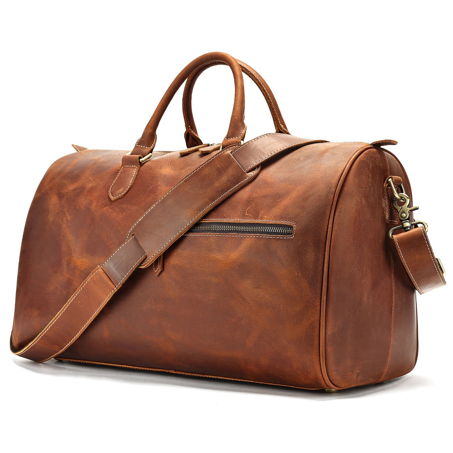 Bolso Cruzado de Cuero Vintage de Gran Capacidad para Viajes