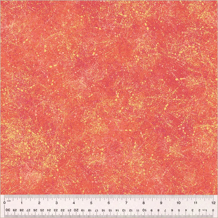 Pink Grapefruit Noteworthy Splatter Fabric - 44"/45" Per Yard