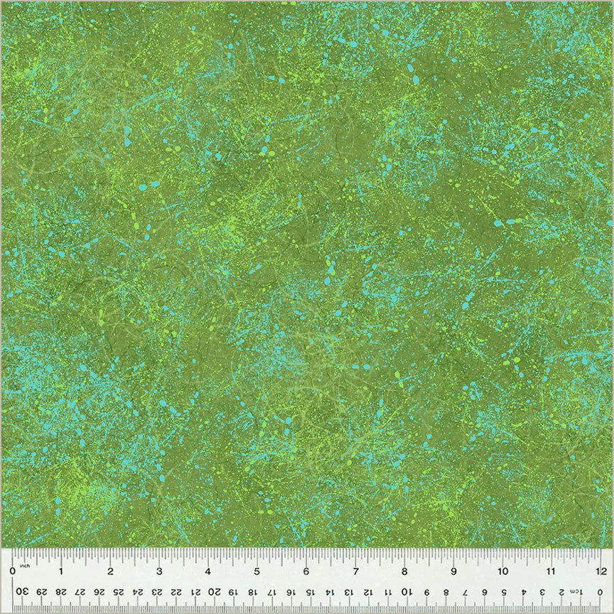 Green Leaf Noteworthy Splatter Cotton Fabric