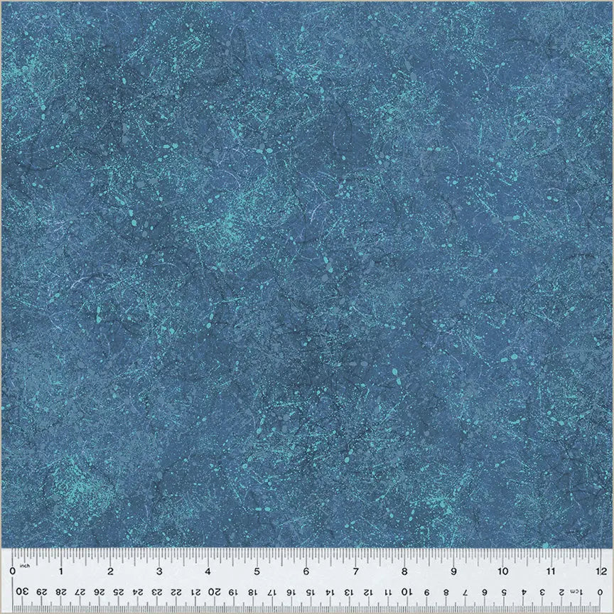 Blue Lapis Noteworthy Splatter Cotton Fabric - 44"/45" Per Yard