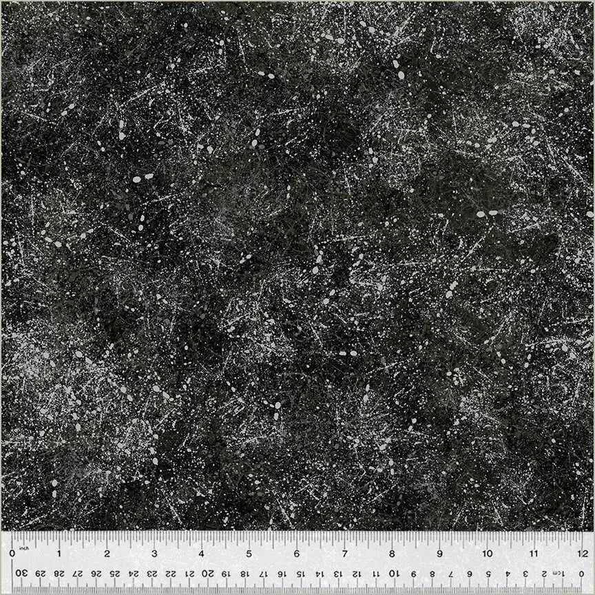 Black Noteworthy Splatter Cotton Fabric - 44"/45" Per Yard