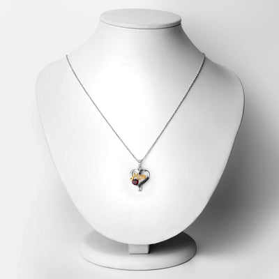 0.55 Carat Genuine Garnet and Black Spinel Pendant in Sterling Silver