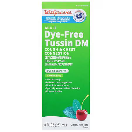 Walgreens Adult Tussin DM para la tos y congestión del pecho, sin azúcar, 8 fl oz