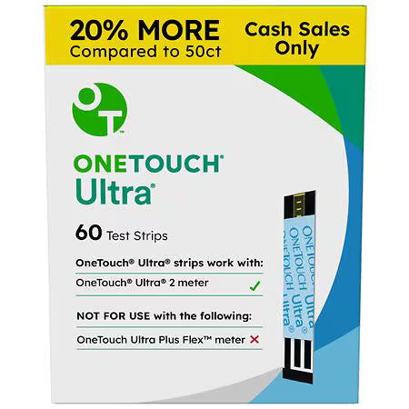 Bandes de test OneTouch Ultra - 2 flacons de 30 unités chacun