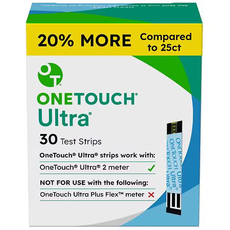 Bandes de test OneTouch Ultra - Flacon de 30 unités