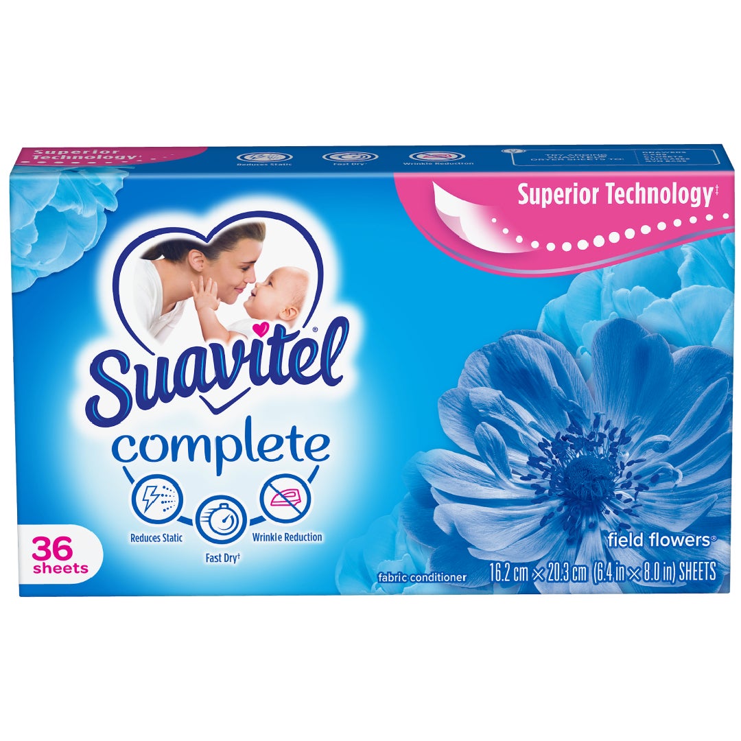 Hojas para Secadora Suavitel Complete, Aroma a Flores de Campo, 36 Contenido