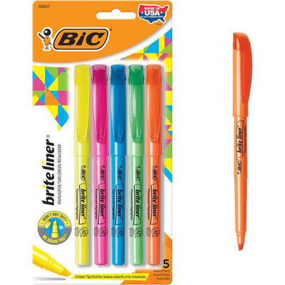 BIC Brite Liner Highlighters, Chisel Tip - 30 Count