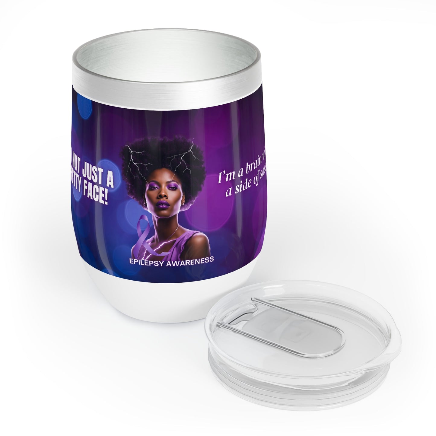 Chic Sassy Brain Wine Tumbler for Epilepsy Awareness - Korvel
