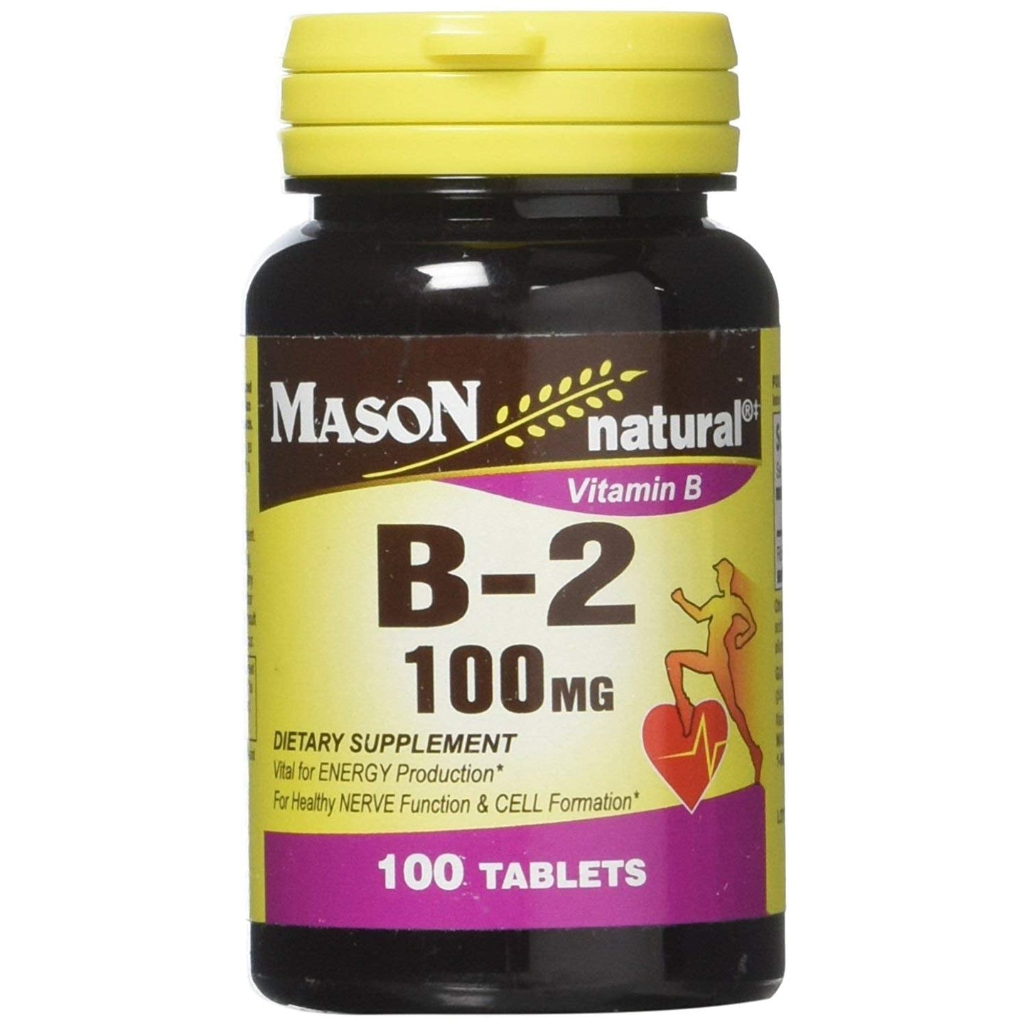 Mason Natural Vitamina B-2 (Riboflavina) – 100 mg Tabletas