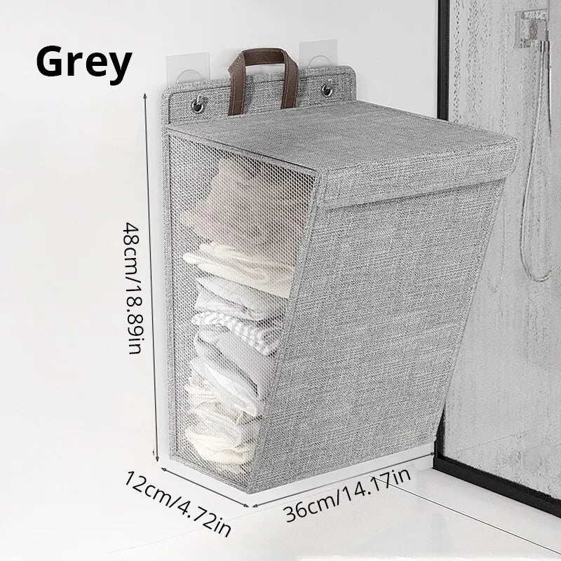 Dirty Clothes Basket Foldable Home Dormitory Dormitory Multifunctional Organization Storage Wall Hanging Basket - Korvel