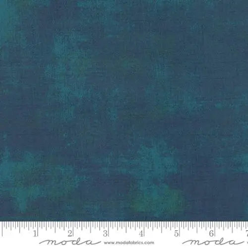 Blue Grunge Basics Peacock Fabric - 44"/45" Per Yard