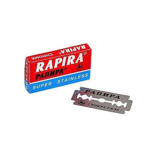 Lames de rasoir double face en acier inoxydable chromé Rapira - Pack de 5