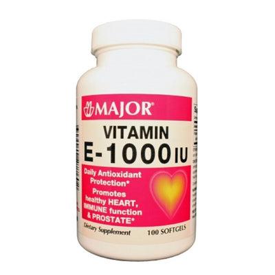Major Vitamin E Capsules 1000 IU - Premium Antioxidant Support