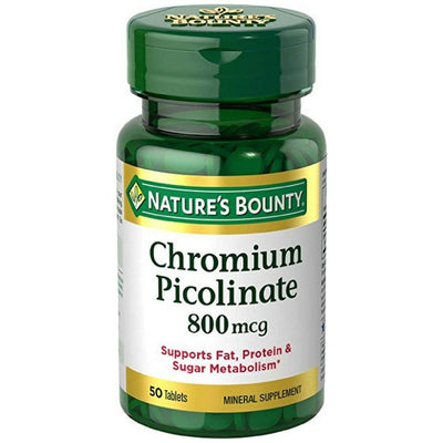 Tabletas de Mega Picolinato de Cromo 800 Mcg de Nature's Bounty