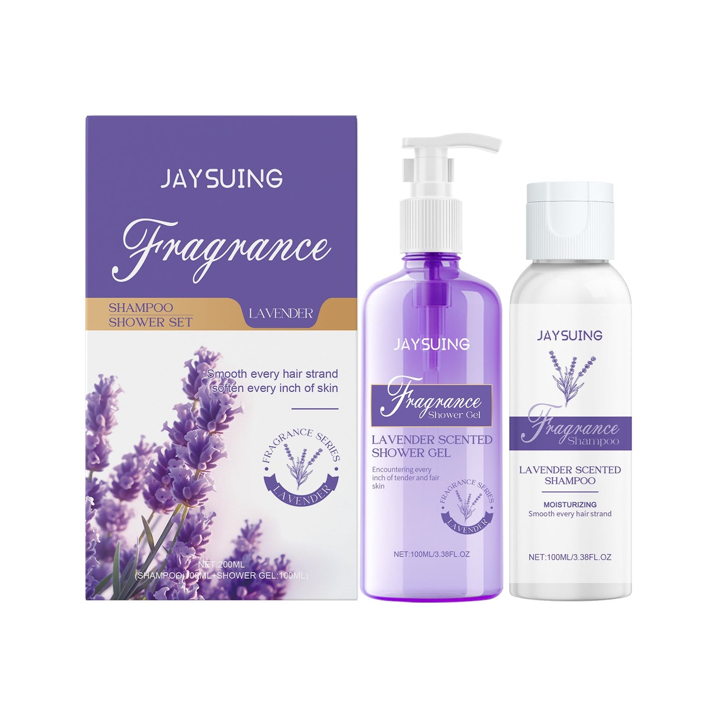 Lavender Shampoo & Shower Set Gently Cleans And Moisturizes Body, Skin And Scalp - Korvel