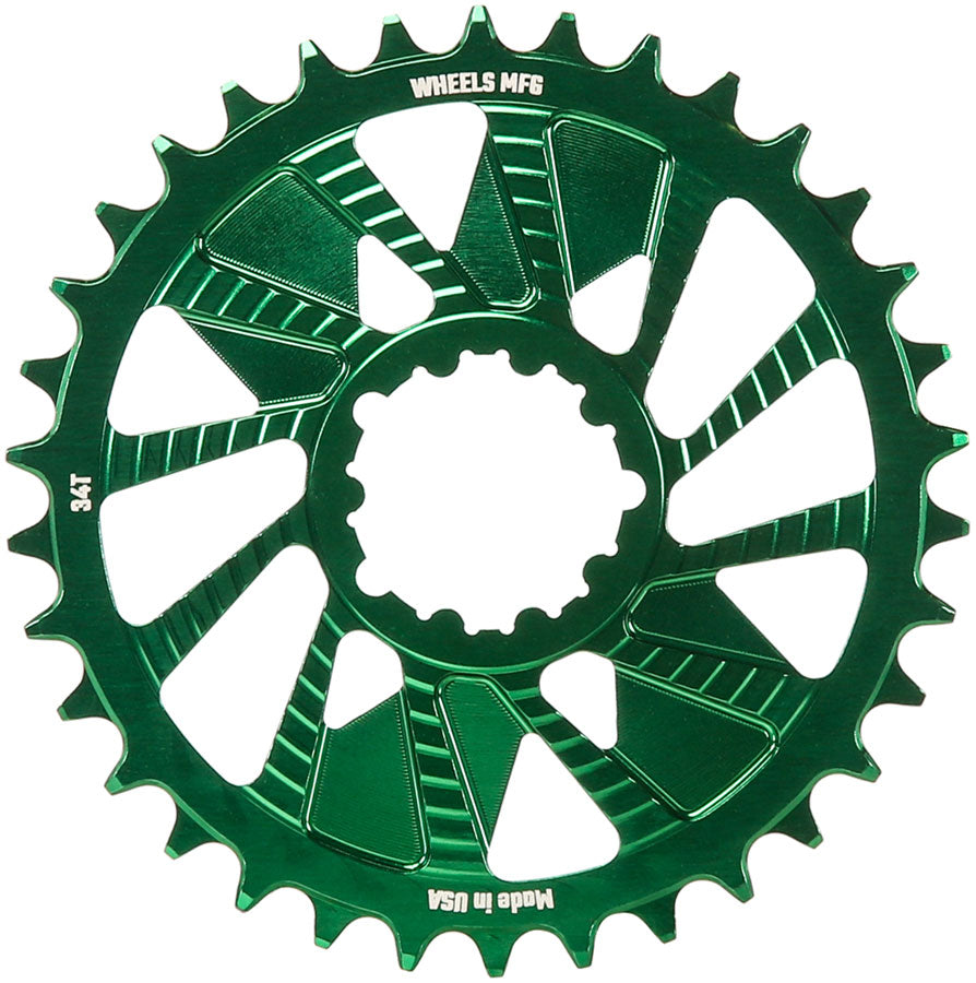 Wheels Manufacturing Direct Mount Chainring - 34t SRAM 3-Bolt Green